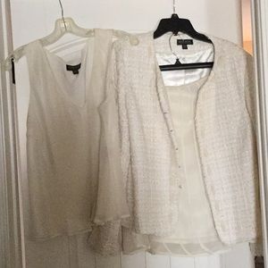 Off white 3 pc skirt suit